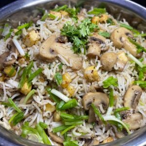 Mushroom Fried Rice + Gobhi Manchurian