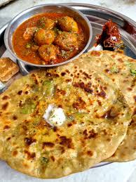 Peas Paratha + Aloo Dum + Curd