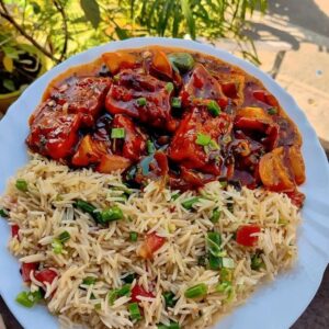 Veg Fried Rice + Paneer Manchurian