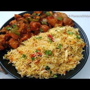Veg Fried Rice + Mushroom Manchurian
