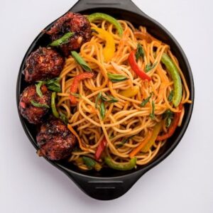 Schzewan Noodles + Veg Ball Manchurian