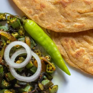 Plain Paratha + Bhindi Masala + Curd