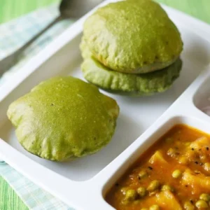 Palak Poori + Aloo Sabzi