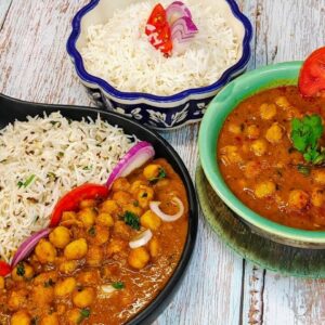 Jeera Rice + Chole Masala